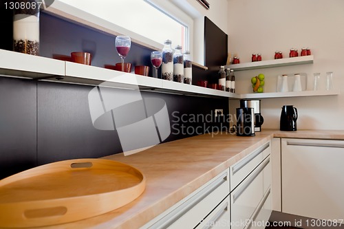 Image of Interior of modern house kitchen