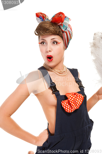 Image of pin up girl, bonde  housewife