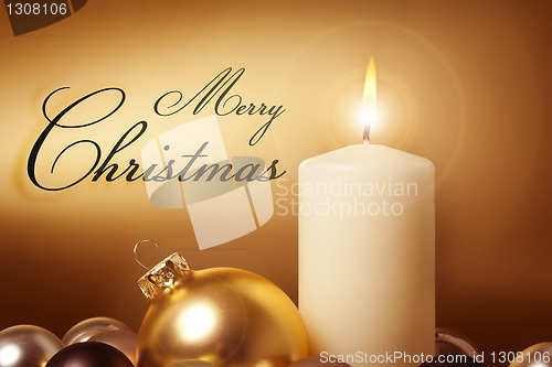 Image of golden christmas card
