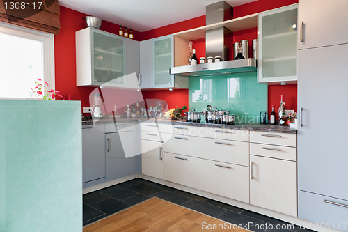 Image of Interior of modern house kitchen