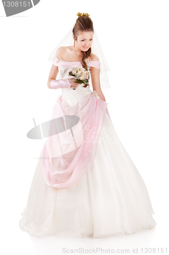 Image of Beautiful woman dressed as a bride
