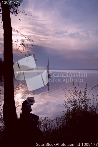 Image of The photographer  working on the lake