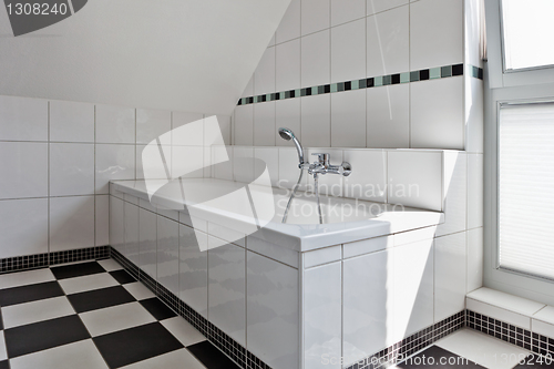 Image of beautiful interior of a modern bathroom