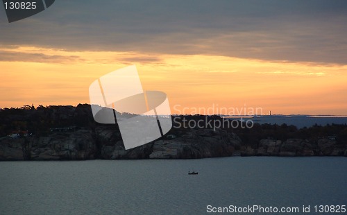 Image of Sunset by Sandefjordsfjorden in Norway