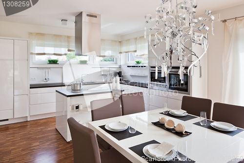 Image of Interior of modern house kitchen