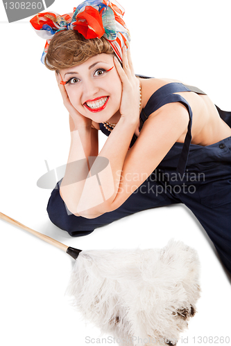 Image of pin up girl, bonde  housewife