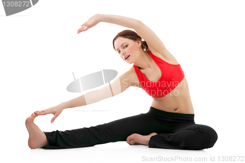 Image of Young woman doing gymnastics