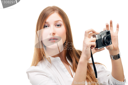 Image of Beautiful Girl with the camera