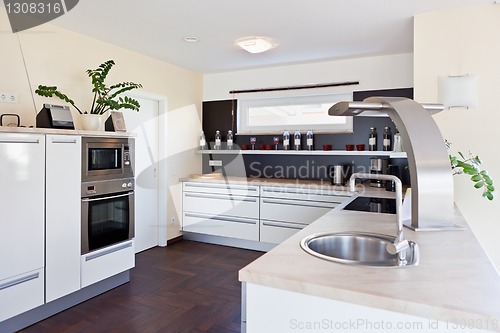 Image of Interior of modern house kitchen