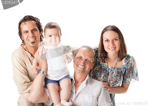 Image of Studio Shot Of Family Group Sitting In Studio