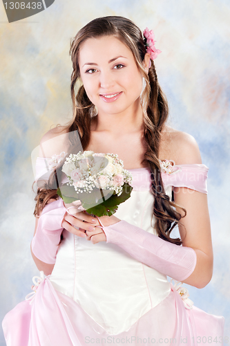 Image of Beautiful woman dressed as a bride