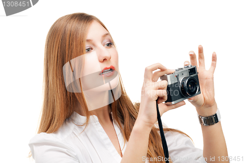 Image of Beautiful Girl with the camera