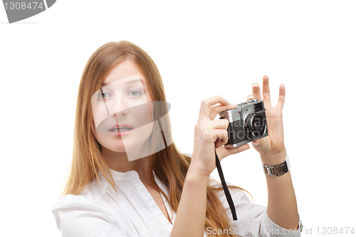 Image of Beautiful Girl with the camera