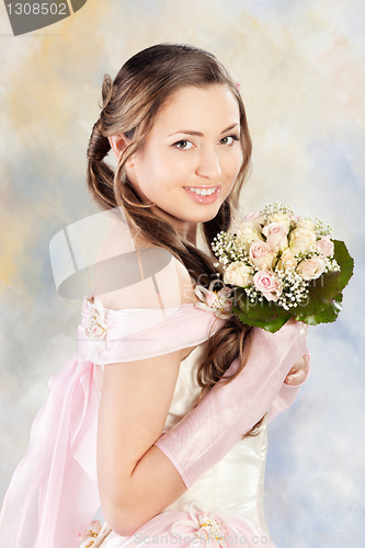 Image of Beautiful woman dressed as a bride