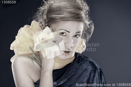 Image of vinage portrait of beautiful woman