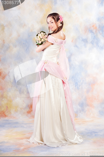 Image of Beautiful woman dressed as a bride