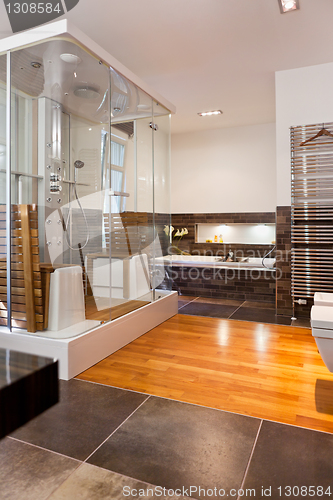 Image of beautiful interior of a modern bathroom