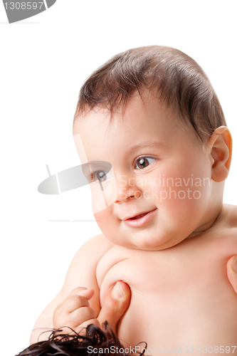 Image of bright portrait of adorable baby