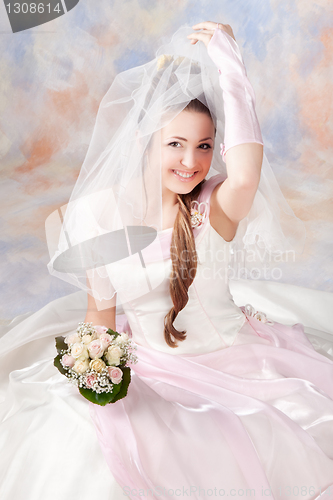 Image of Beautiful woman dressed as a bride