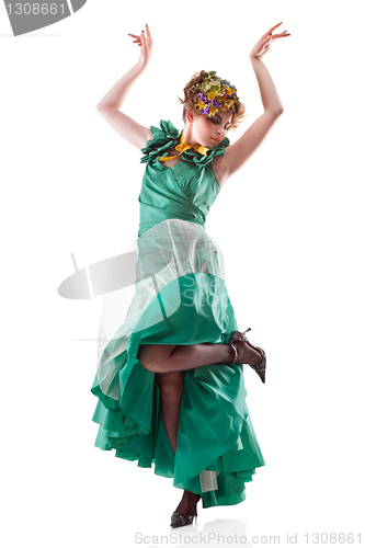 Image of Beauty woman in old fashioned dress