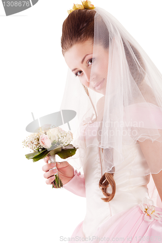 Image of Beautiful woman dressed as a bride