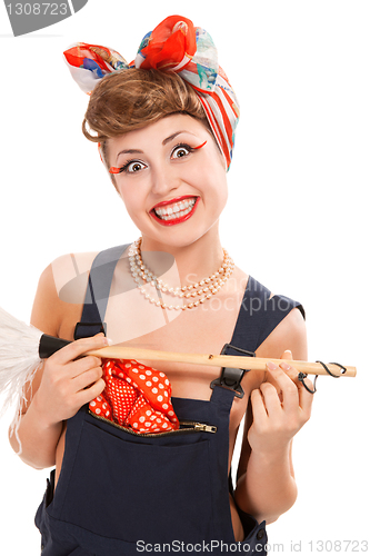 Image of pin up girl, bonde  housewife