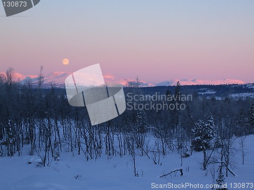 Image of Moon in the mountain