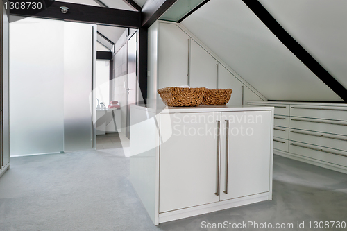 Image of beautiful interior of a modern bathroom