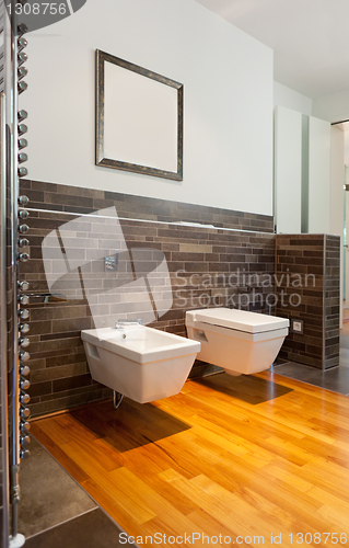 Image of beautiful interior of a modern bathroom