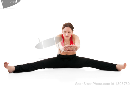 Image of Young woman doing gymnastics