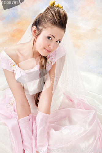 Image of Beautiful woman dressed as a bride