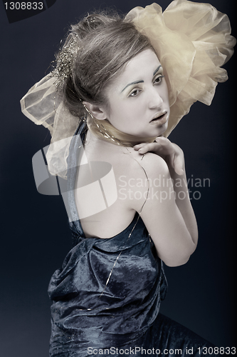 Image of vinage portrait of beautiful woman