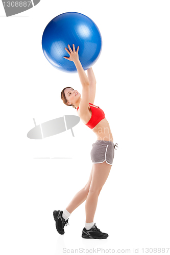 Image of woman exercising on an exercise ball