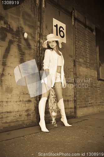 Image of beautiful young girl in white.