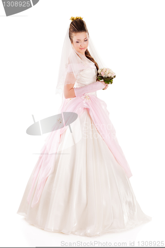 Image of Beautiful woman dressed as a bride