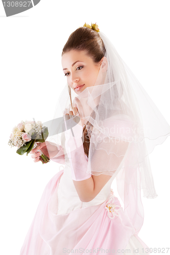 Image of Beautiful woman dressed as a bride