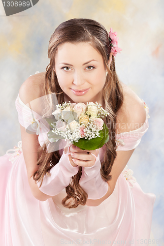 Image of Beautiful woman dressed as a bride