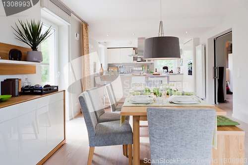 Image of Interior of modern house kitchen