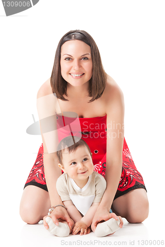 Image of picture of happy mother with baby