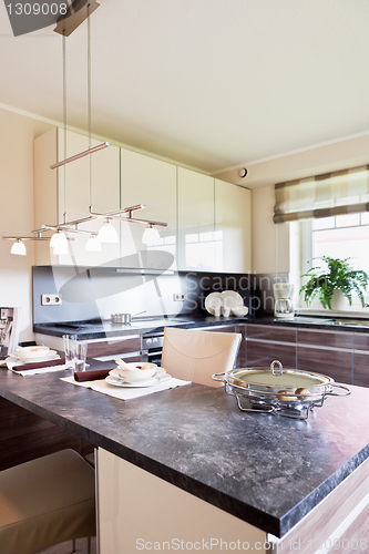 Image of Interior of modern house kitchen