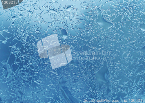 Image of frost and water drops