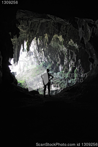 Image of woman in cave