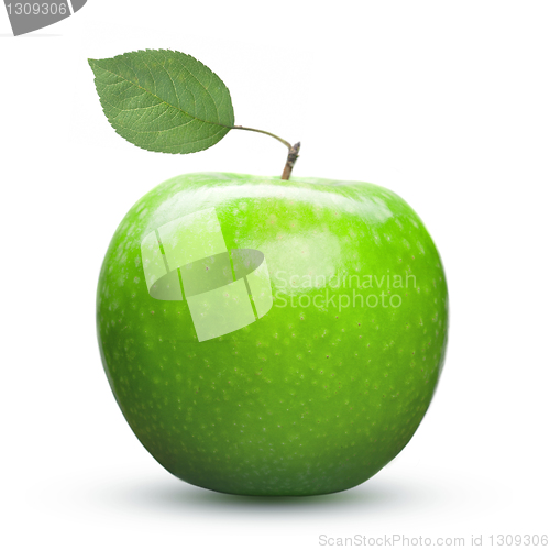 Image of green apple isolated on white