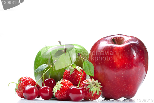 Image of Summer fresh fruits isolated on white