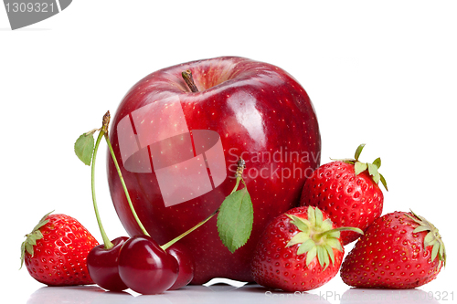 Image of Summer fresh fruits isolated on white