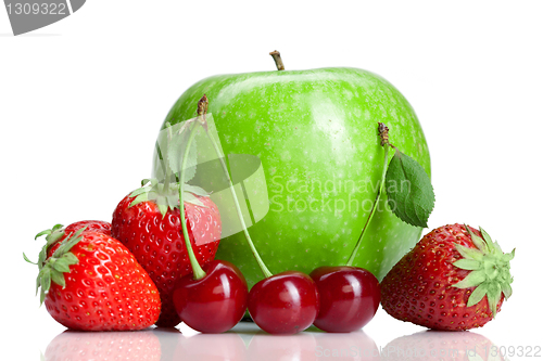 Image of Summer fresh fruits isolated on white