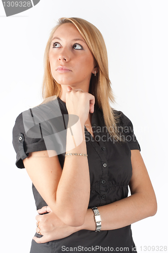 Image of portrait of a beautiful blonde woman