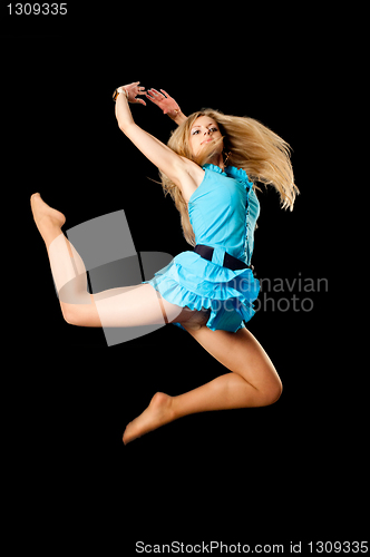 Image of Attractive girl in jump