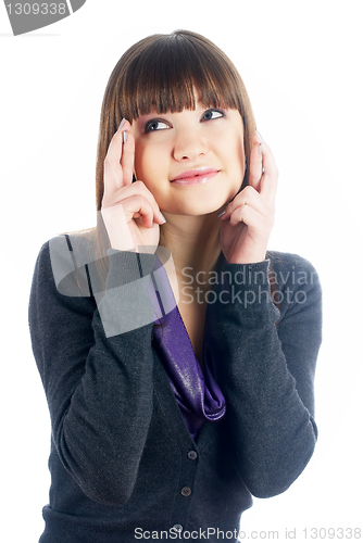 Image of Girl with crossed fingers