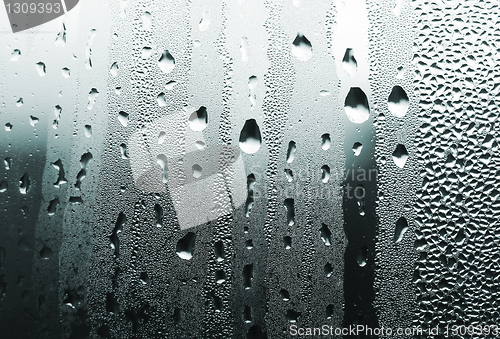 Image of water drops on glass